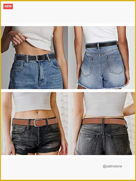 Women Faux Leather Belt with Silver Buckle for Jeans and Dresses main image 6